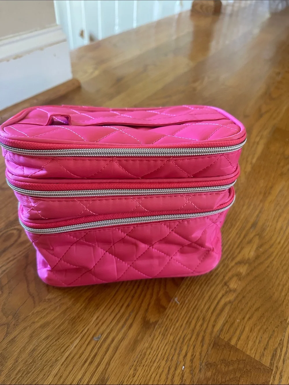Hot Pink Quilted Travel Organizer Bag